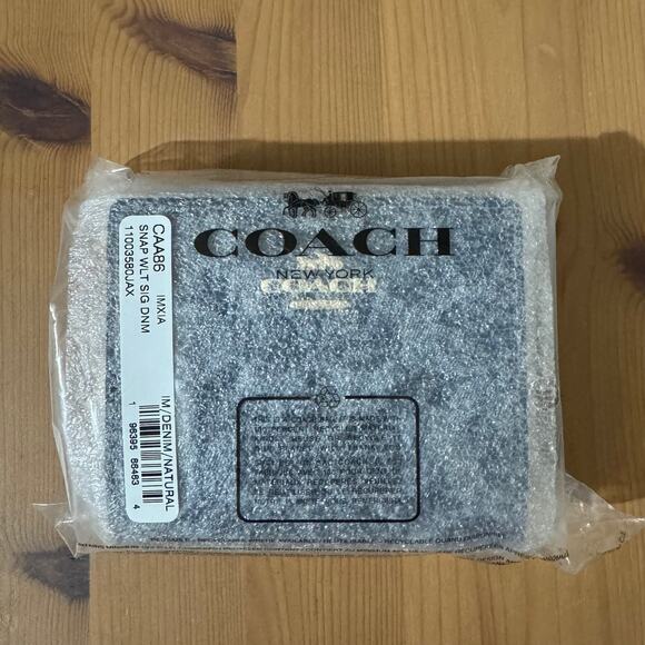 🍒 Coach Snap Wallet In Signature Denim - Picture 5 of 12